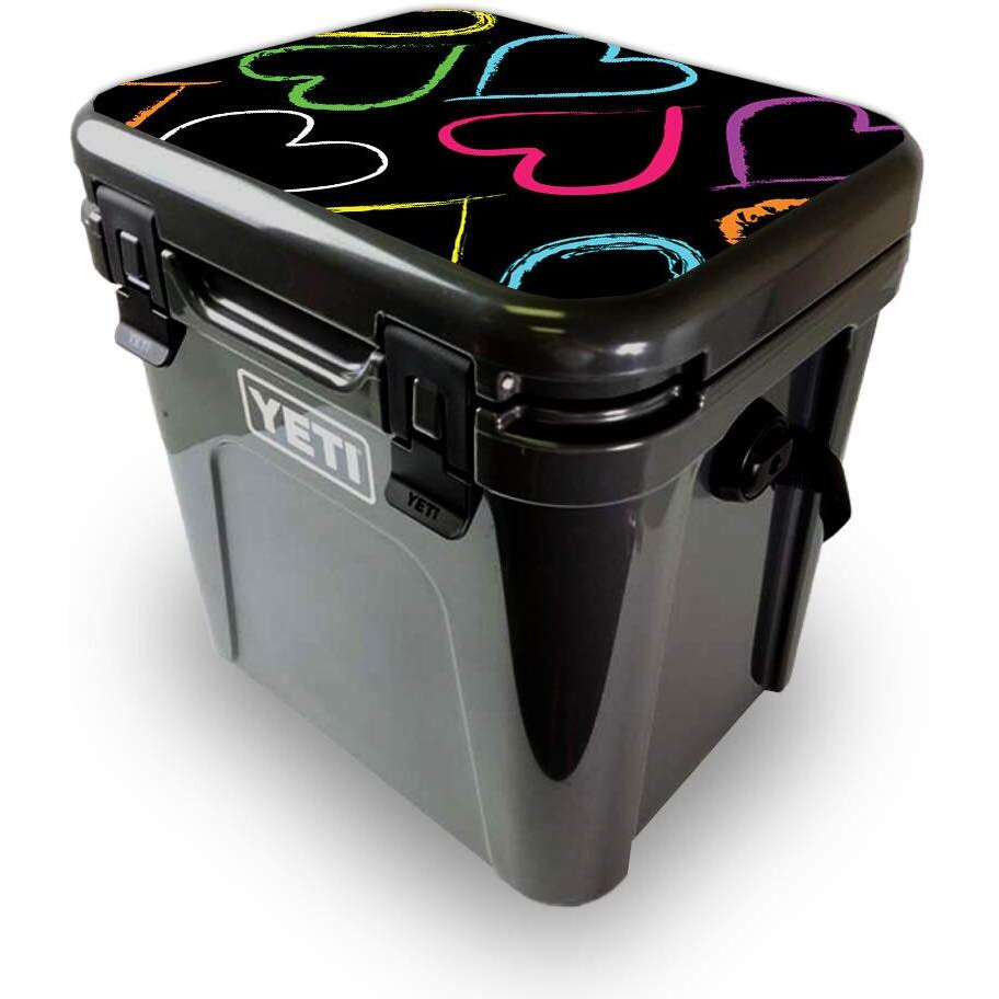 MightySkins YEROA24LID-Hearts Skin for Yeti Roadie 24 Hard cooler Lid - Hearts