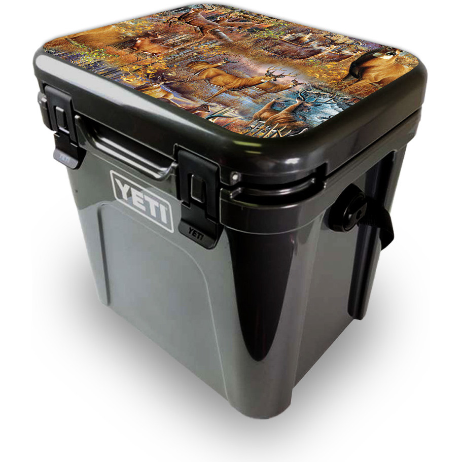 MightySkins YEROA24LID-Deer Pattern Skin for Yeti Roadie 24 Hard cooler Lid - Deer Pattern