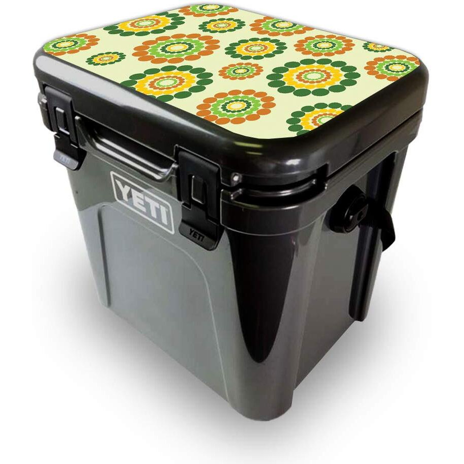 MightySkins YEROA24LID-Hippie Flowers Skin for Yeti Roadie 24 Hard cooler Lid - Hippie Flowers