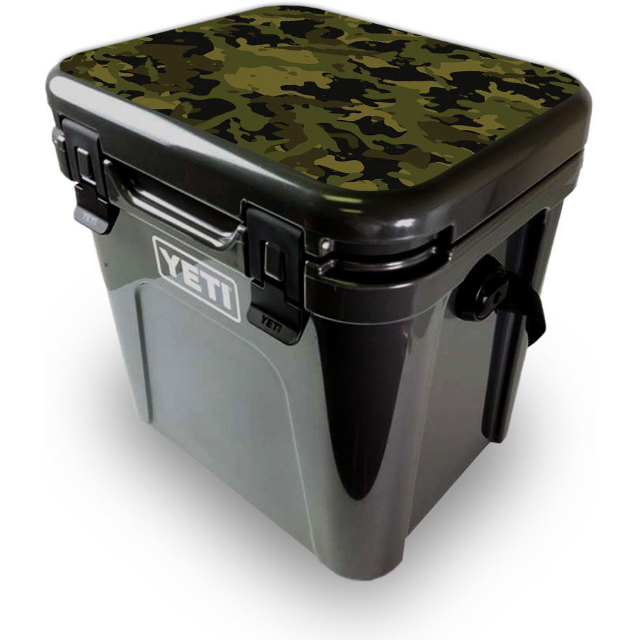 MightySkins YEROA24LID-green camouflage Skin for Yeti Roadie 24 Hard cooler Lid - green camouflage