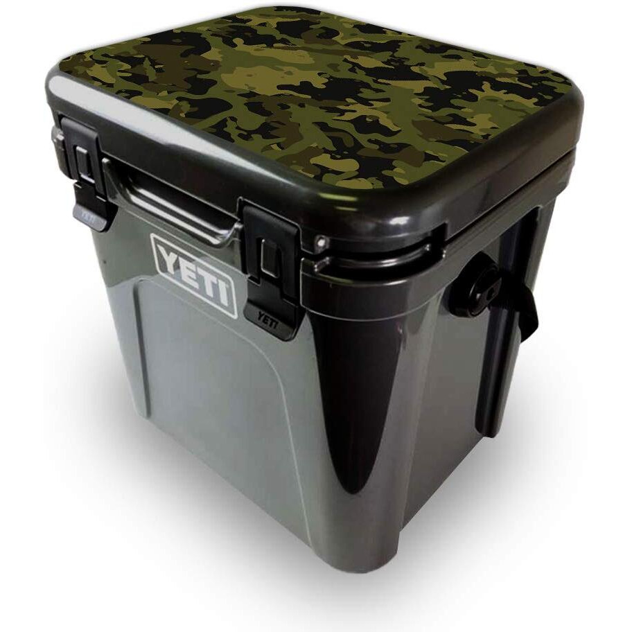 MightySkins YEROA24LID-green camouflage Skin for Yeti Roadie 24 Hard cooler Lid - green camouflage
