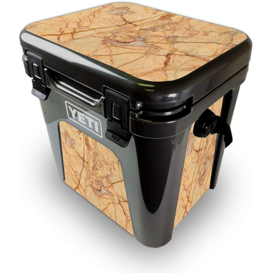 MightySkins YEROAD24-Amber Marble Skin for Yeti Roadie 24 Hard cooler - Amber Marble