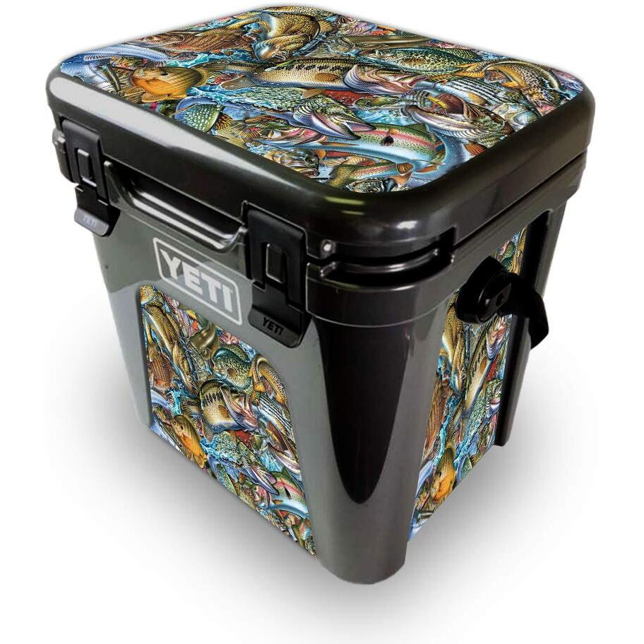 MightySkins YEROAD24-Action Fish Puzzle Skin for Yeti Roadie 24 Hard cooler - Action Fish Puzzle