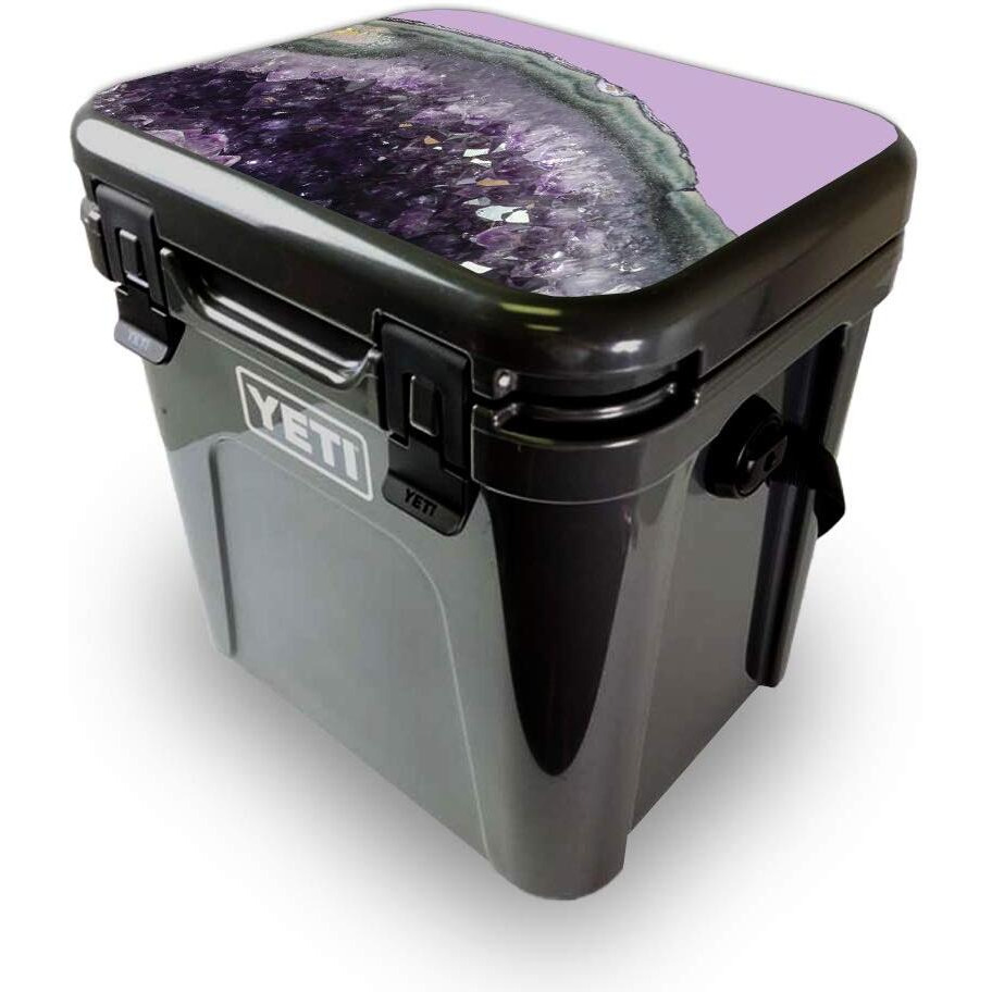 MightySkins YEROA24LID-Amethyst Agate Skin for Yeti Roadie 24 Hard cooler Lid - Amethyst Agate
