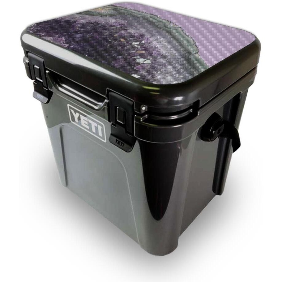 MightySkins YEROA24LID-Amethyst Agate Skin for Yeti Roadie 24 Hard cooler Lid - Amethyst Agate