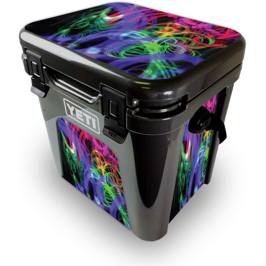 MightySkins YEROAD24-Neon Splatter Skin for Yeti Roadie 24 Hard cooler - Neon Splatter