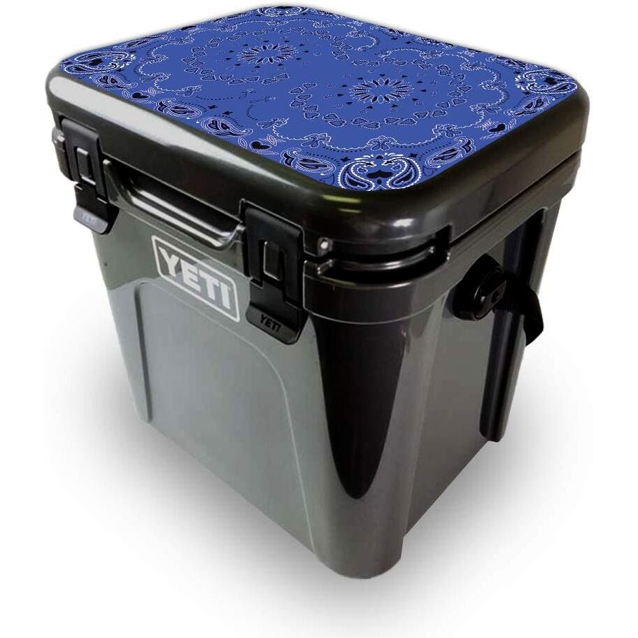 MightySkins YEROA24LID-Blue Bandana Skin for Yeti Roadie 24 Hard cooler Lid - Blue Bandana