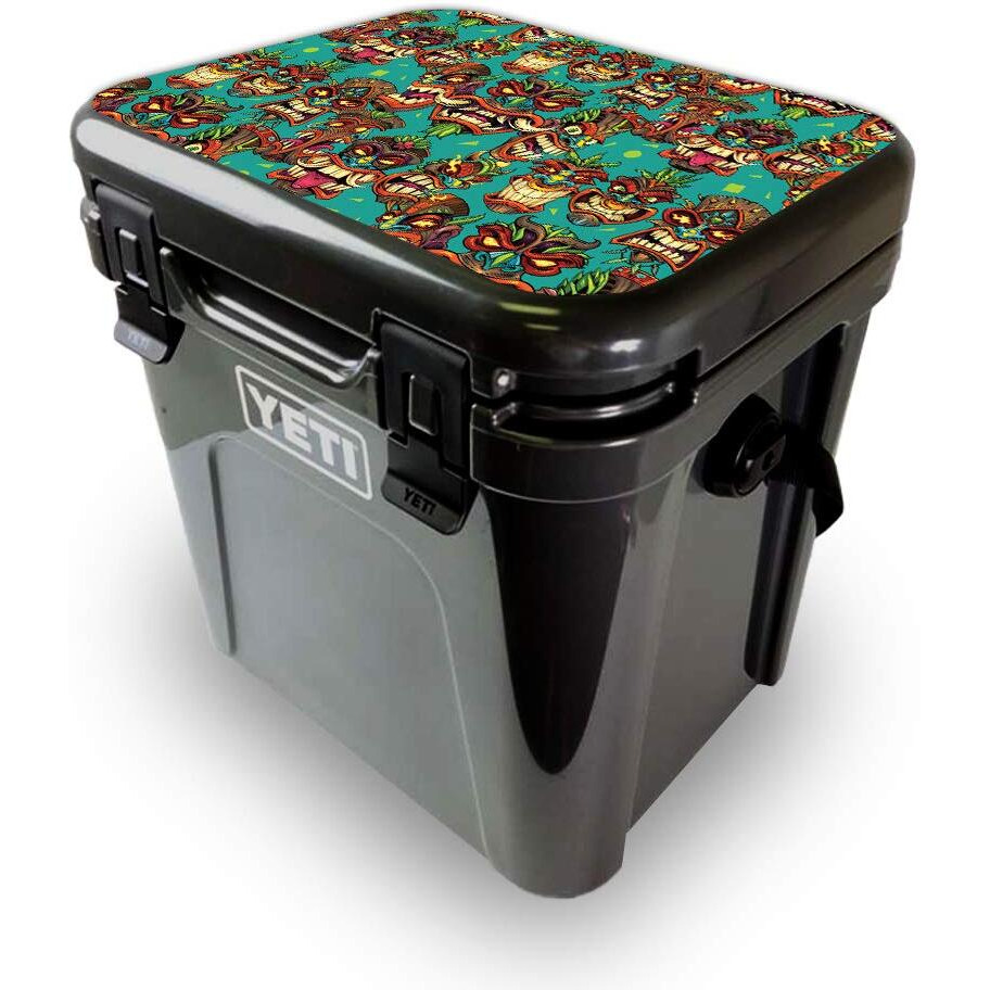 MightySkins YEROA24LID-crazy Tikis Skin for Yeti Roadie 24 Hard cooler Lid - crazy Tikis