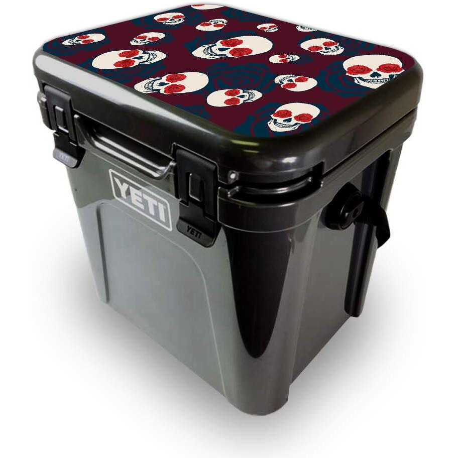 MightySkins YEROA24LID-Skulls N Roses Skin for Yeti Roadie 24 Hard cooler Lid - Skulls N Roses