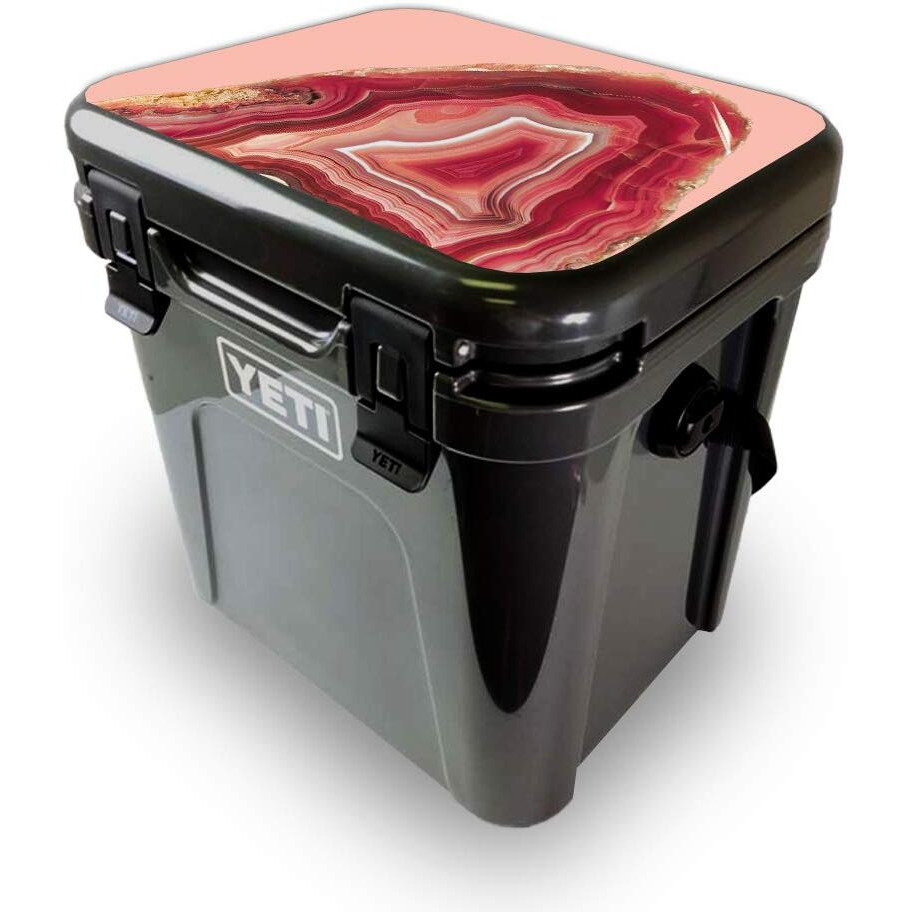 MightySkins YEROA24LID-Rosy Agate Skin for Yeti Roadie 24 Hard cooler Lid - Rosy Agate