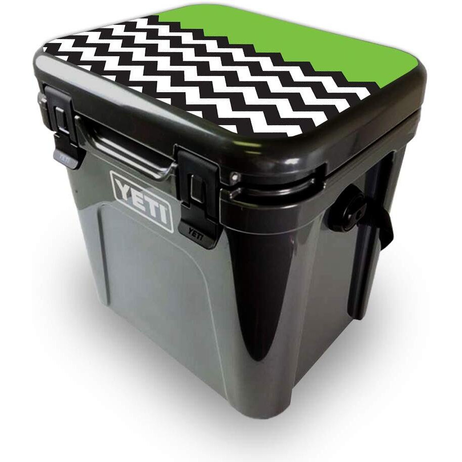 MightySkins YEROA24LID-Lime chevron Skin for Yeti Roadie 24 Hard cooler Lid - Lime chevron