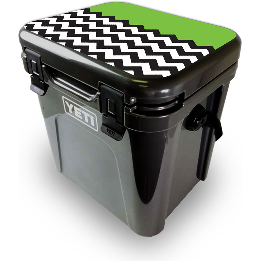 MightySkins YEROA24LID-Lime chevron Skin for Yeti Roadie 24 Hard cooler Lid - Lime chevron