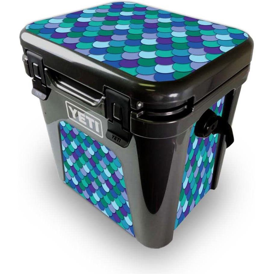 MightySkins YEROAD24-Blue Scales Skin for Yeti Roadie 24 Hard cooler - Blue Scales