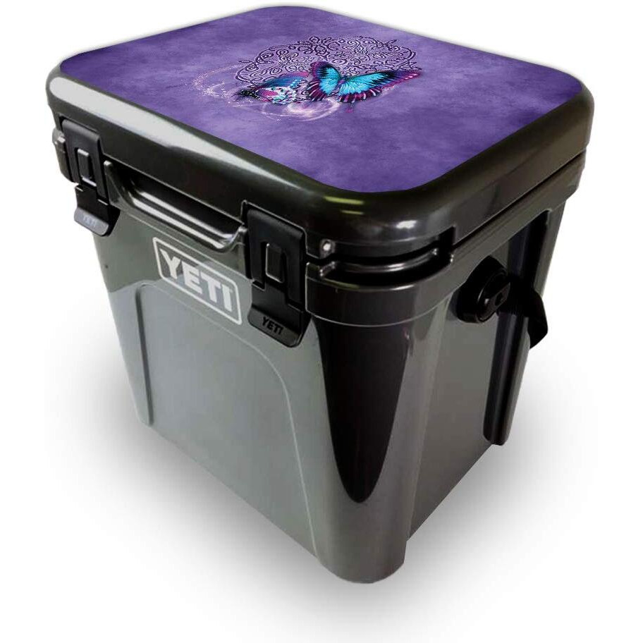 MightySkins YEROA24LID-celtic Butterflies Skin for Yeti Roadie 24 Hard cooler Lid - celtic Butterflies