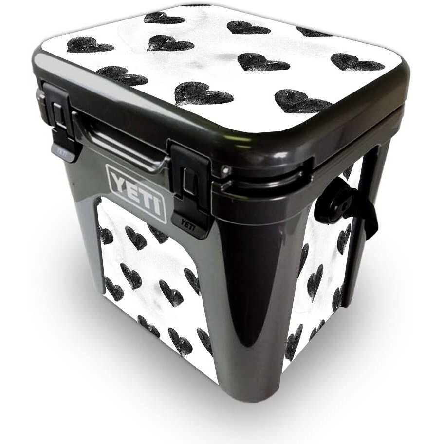 MightySkins YEROAD24-Ink Hearts Skin for Yeti Roadie 24 Hard cooler - Ink Hearts