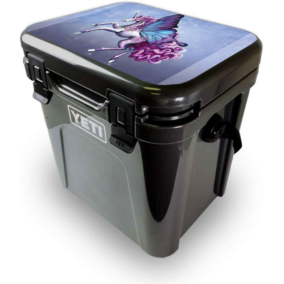 MightySkins YEROA24LID-Lilac Unicorn Skin for Yeti Roadie 24 Hard cooler Lid - Lilac Unicorn