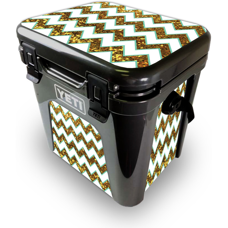 MightySkins YEROAD24-glitzy chevron Skin for Yeti Roadie 24 Hard cooler - glitzy chevron