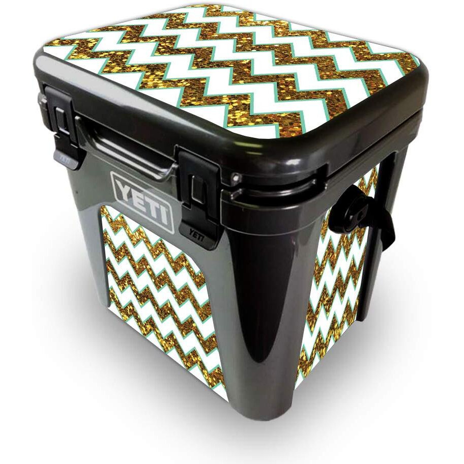 MightySkins YEROAD24-glitzy chevron Skin for Yeti Roadie 24 Hard cooler - glitzy chevron