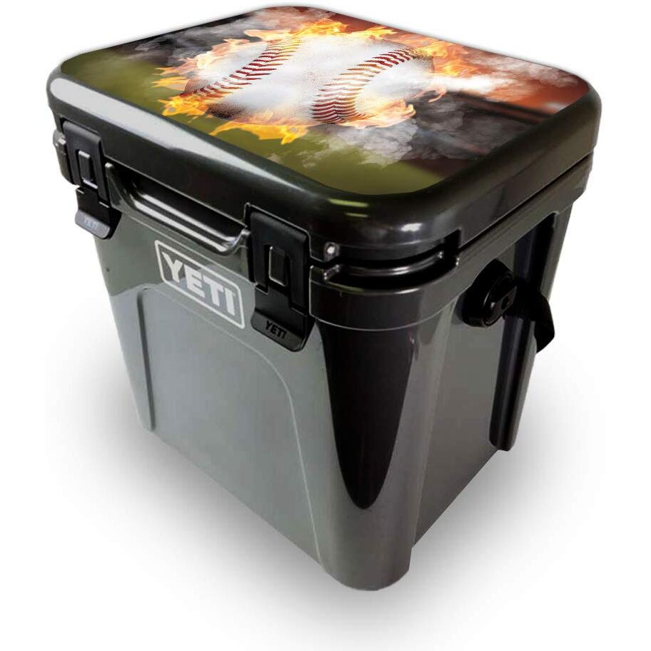 MightySkins YEROA24LID-Fastball Skin for Yeti Roadie 24 Hard cooler Lid - Fastball