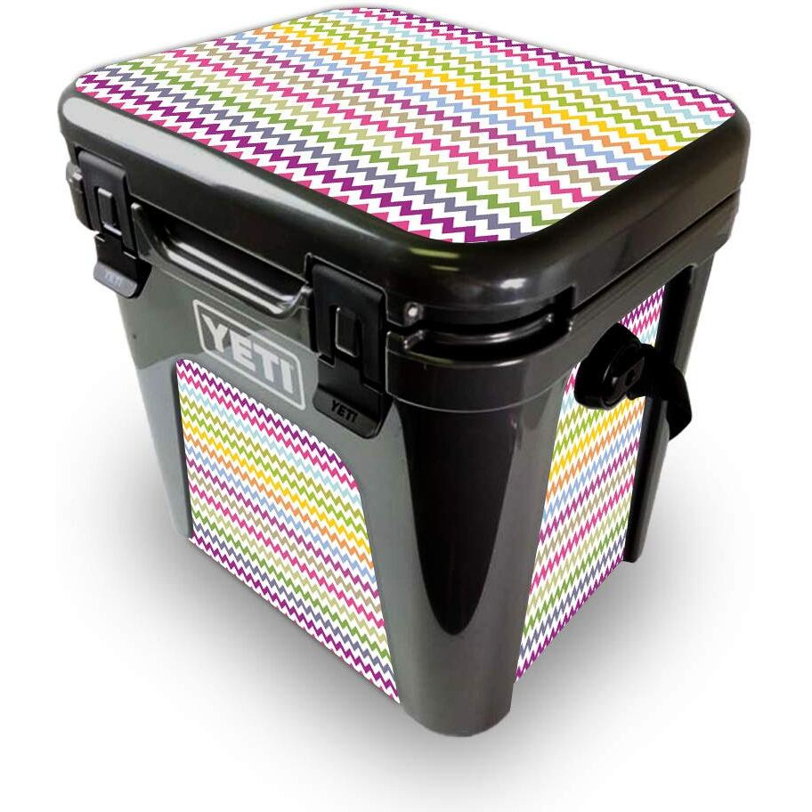 MightySkins YEROAD24-Rainbow chevron Skin for Yeti Roadie 24 Hard cooler - Rainbow chevron