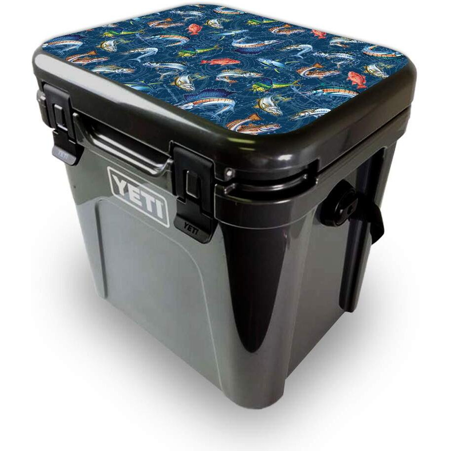 MightySkins YEROA24LID-Saltwater compass Skin for Yeti Roadie 24 Hard cooler Lid - Saltwater compass