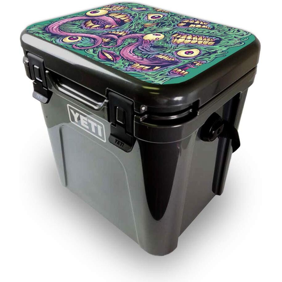 MightySkins YEROA24LID-Eyes And Teeth Skin for Yeti Roadie 24 Hard cooler Lid - Eyes & Teeth