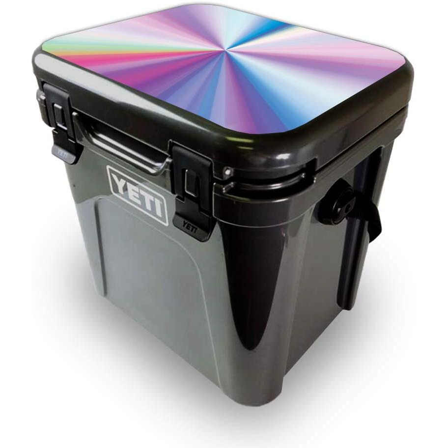 MightySkins YEROA24LID-Rainbow Zoom Skin for Yeti Roadie 24 Hard cooler Lid - Rainbow Zoom