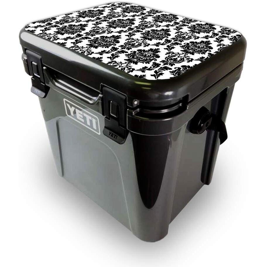 MightySkins YEROA24LID-Vintage Damask Skin for Yeti Roadie 24 Hard cooler Lid - Vintage Damask