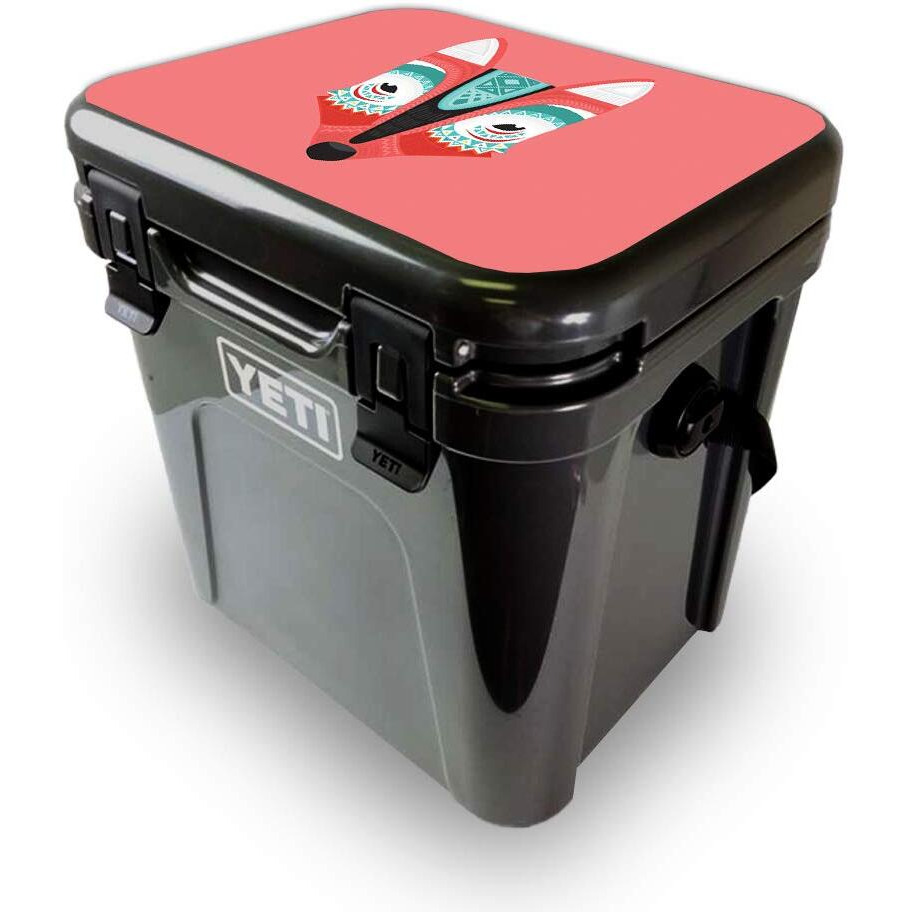 MightySkins YEROA24LID-Aztec Fox Skin for Yeti Roadie 24 Hard cooler Lid - Aztec Fox