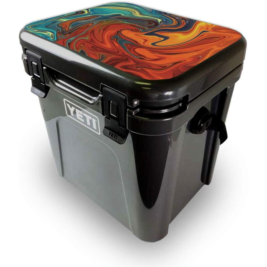 MightySkins YEROA24LID-Lava Water Skin for Yeti Roadie 24 Hard cooler Lid - Lava Water