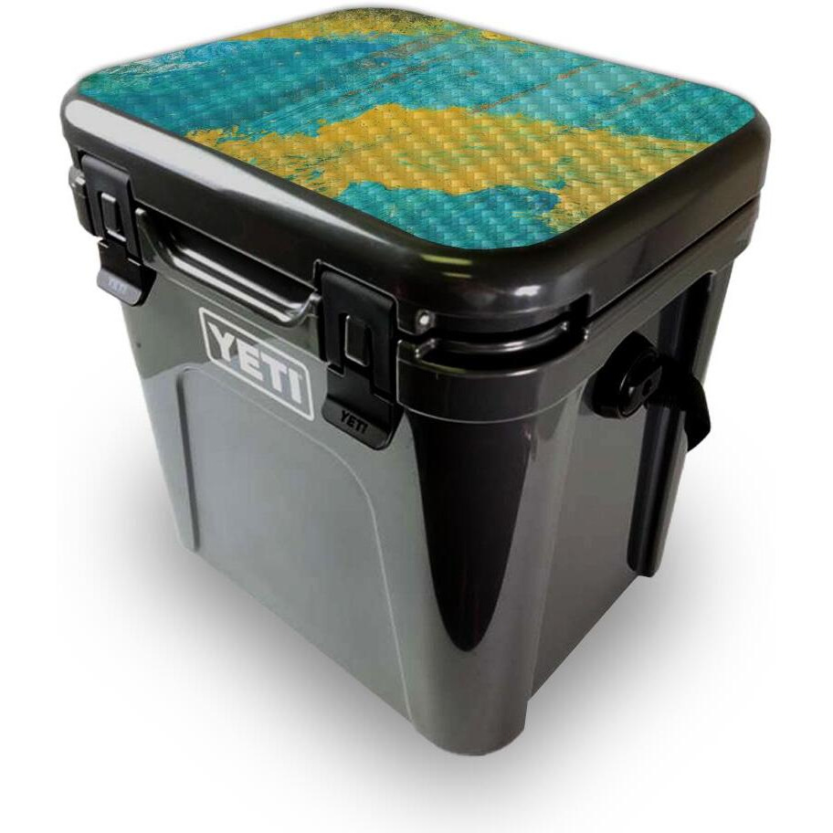 MightySkins YEROA24LID-Acrylic Blue Skin for Yeti Roadie 24 Hard cooler Lid - Acrylic Blue
