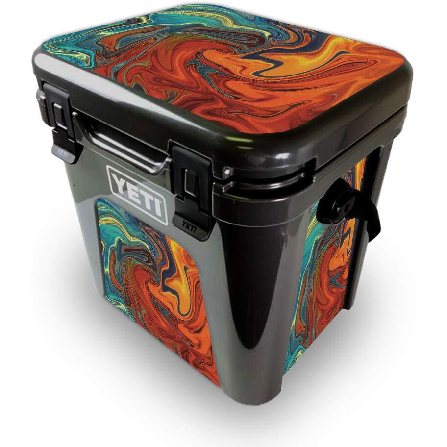 MightySkins YEROAD24-Lava Water Skin for Yeti Roadie 24 Hard cooler - Lava Water