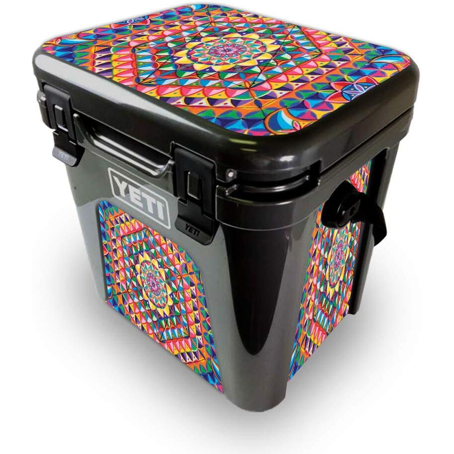 MightySkins YEROAD24-Rainbow Kaleidoscope Skin for Yeti Roadie 24 Hard cooler - Rainbow Kaleidoscope