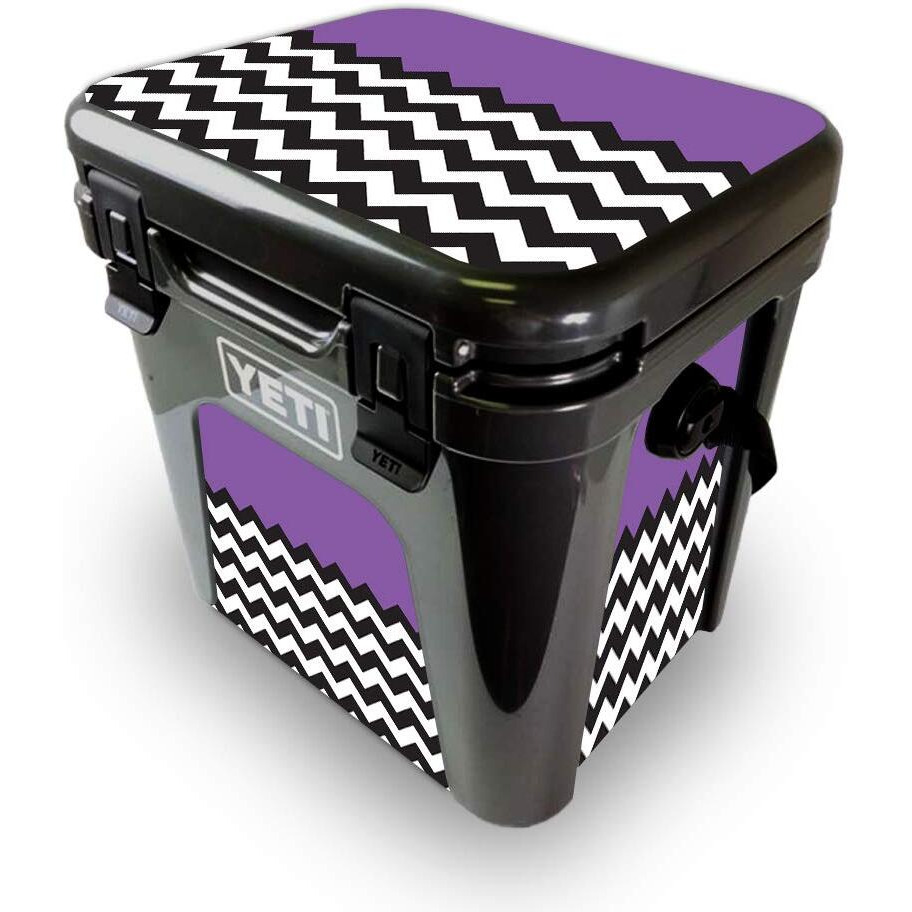 MightySkins YEROAD24-Purple chevron Skin for Yeti Roadie 24 Hard cooler - Purple chevron