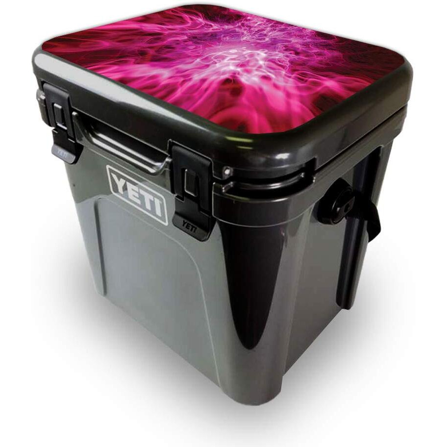 MightySkins YEROA24LID-Red Mystic Flames Skin for Yeti Roadie 24 Hard cooler Lid - Red Mystic Flames