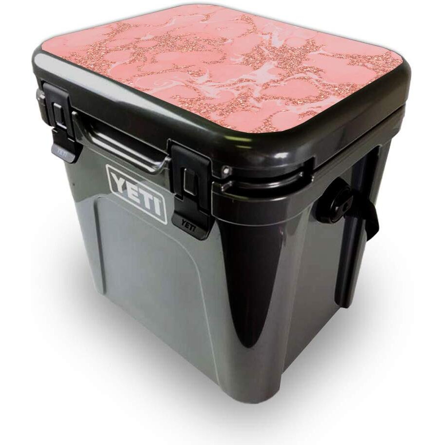 MightySkins YEROA24LID-Flashy Marble Skin for Yeti Roadie 24 Hard cooler Lid - Flashy Marble