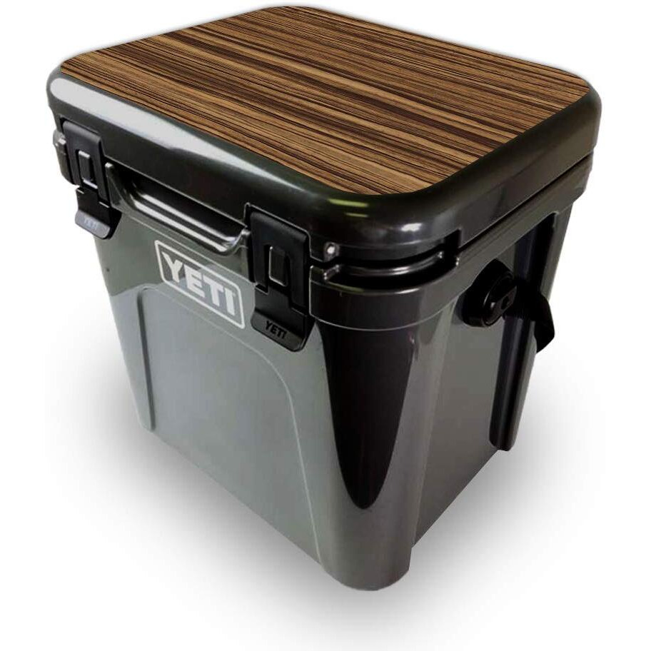 MightySkins YEROA24LID-Dark Zebra Wood Skin for Yeti Roadie 24 Hard cooler Lid - Dark Zebra Wood