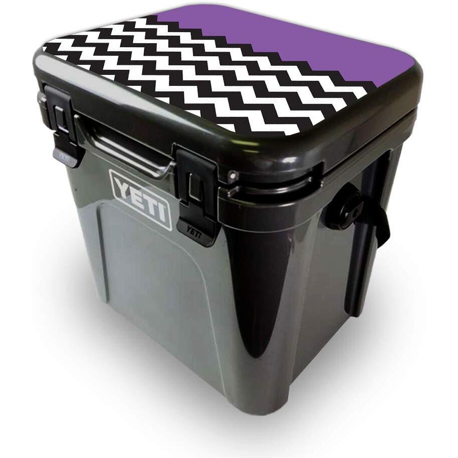 MightySkins YEROA24LID-Purple chevron Skin for Yeti Roadie 24 Hard cooler Lid - Purple chevron