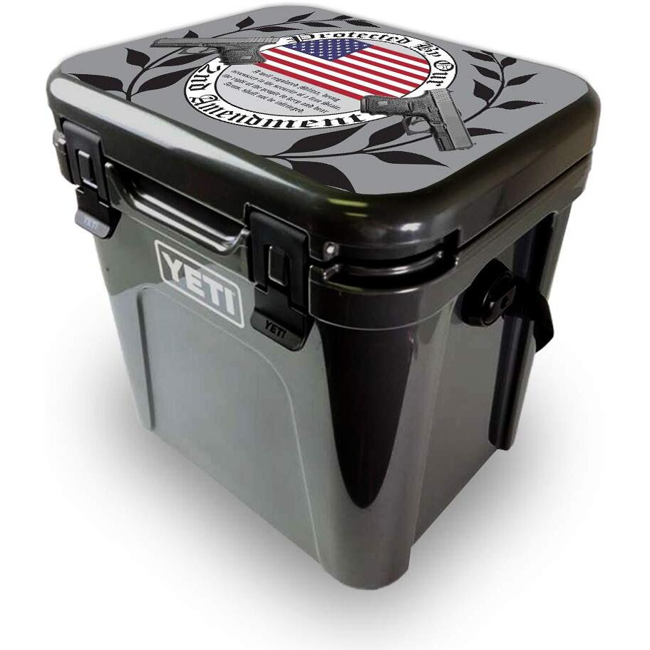 MightySkins YEROA24LID-2nd Amendment Skin for Yeti Roadie 24 Hard cooler Lid - 2nd Amendment