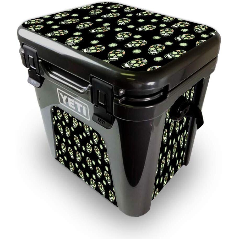 MightySkins YEROAD24-Nighttime Skulls Skin for Yeti Roadie 24 Hard cooler - Nighttime Skulls