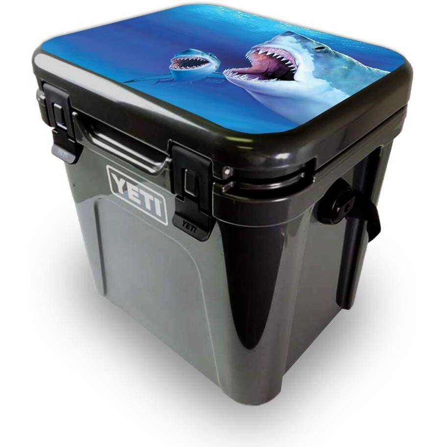 MightySkins YEROA24LID-great Whites Skin for Yeti Roadie 24 Hard cooler Lid - great Whites