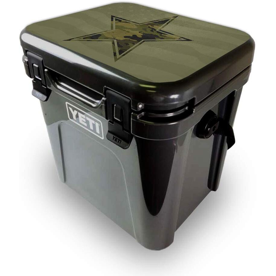 MightySkins YEROA24LID-Army Star Skin for Yeti Roadie 24 Hard cooler Lid - Army Star