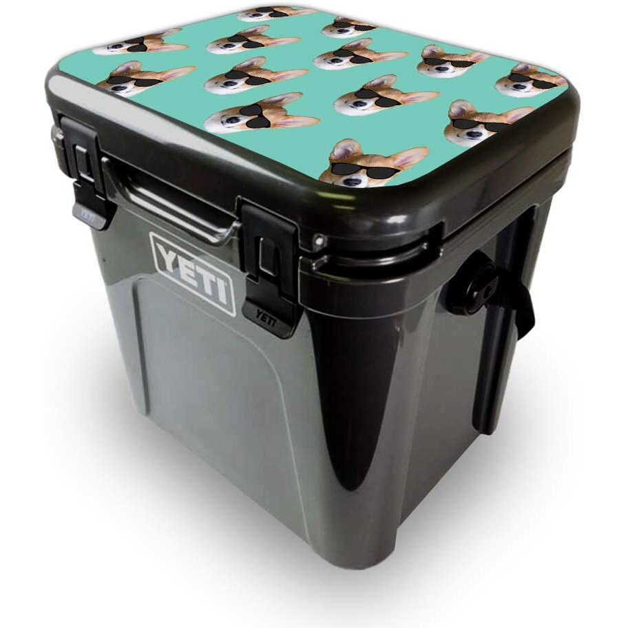 MightySkins YEROA24LID-cool corgi Skin for Yeti Roadie 24 Hard cooler Lid - cool corgi