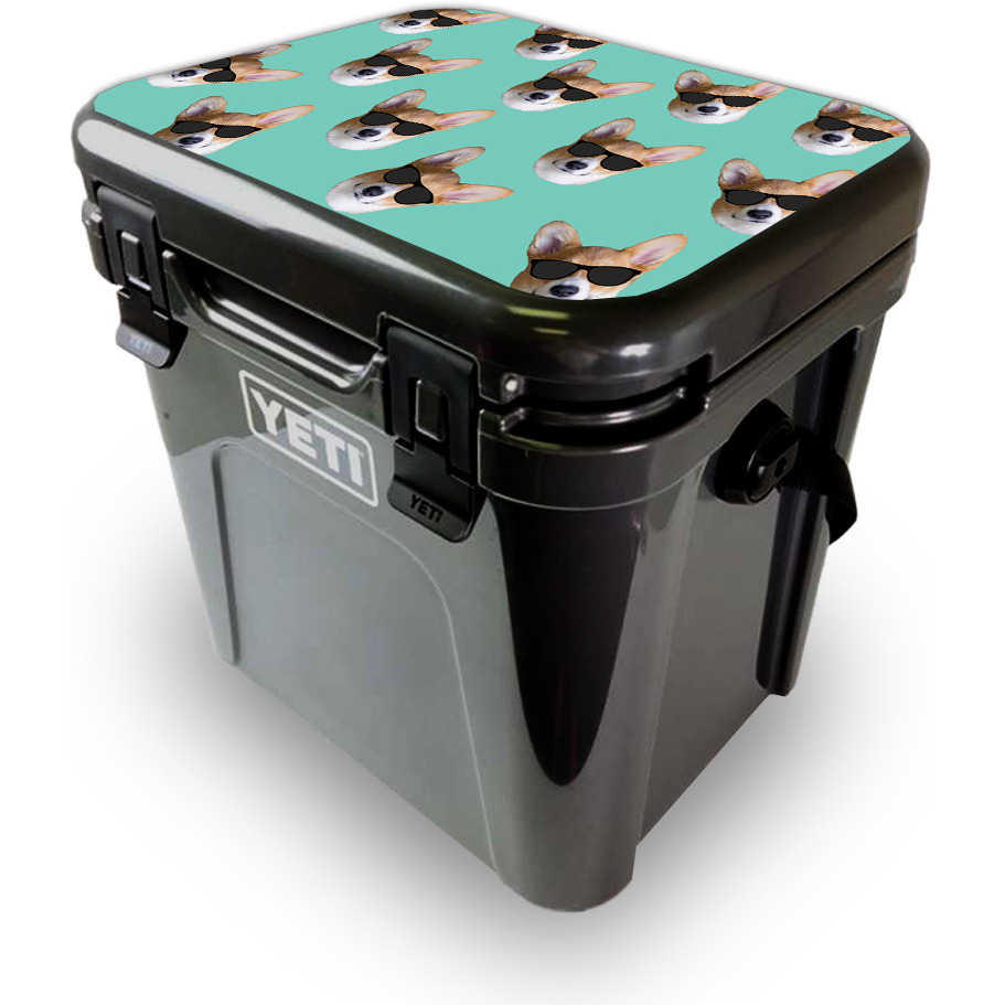 MightySkins YEROA24LID-cool corgi Skin for Yeti Roadie 24 Hard cooler Lid - cool corgi