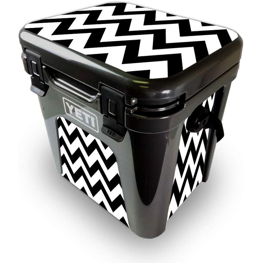 MightySkins YEROAD24-Black chevron Skin for Yeti Roadie 24 Hard cooler - Black chevron