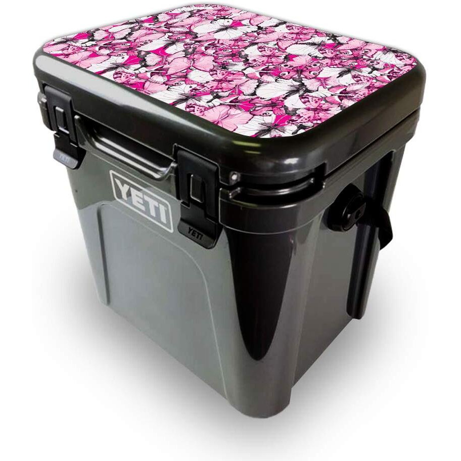 MightySkins YEROA24LID-Butterflies Skin for Yeti Roadie 24 Hard cooler Lid - Butterflies