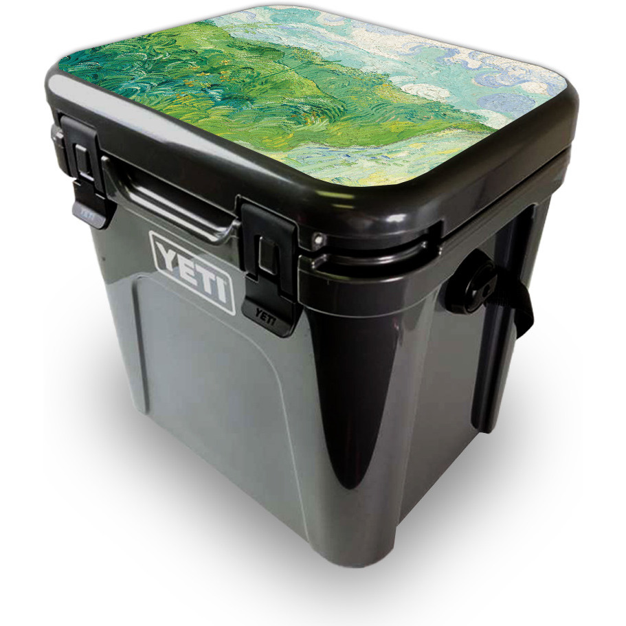 MightySkins YEROA24LID-green Wheat Fields Skin for Yeti Roadie 24 Hard cooler Lid - green Wheat Fields
