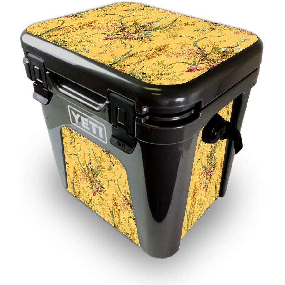 MightySkins YEROAD24-Yellow Marble End Skin for Yeti Roadie 24 Hard cooler - Yellow Marble End
