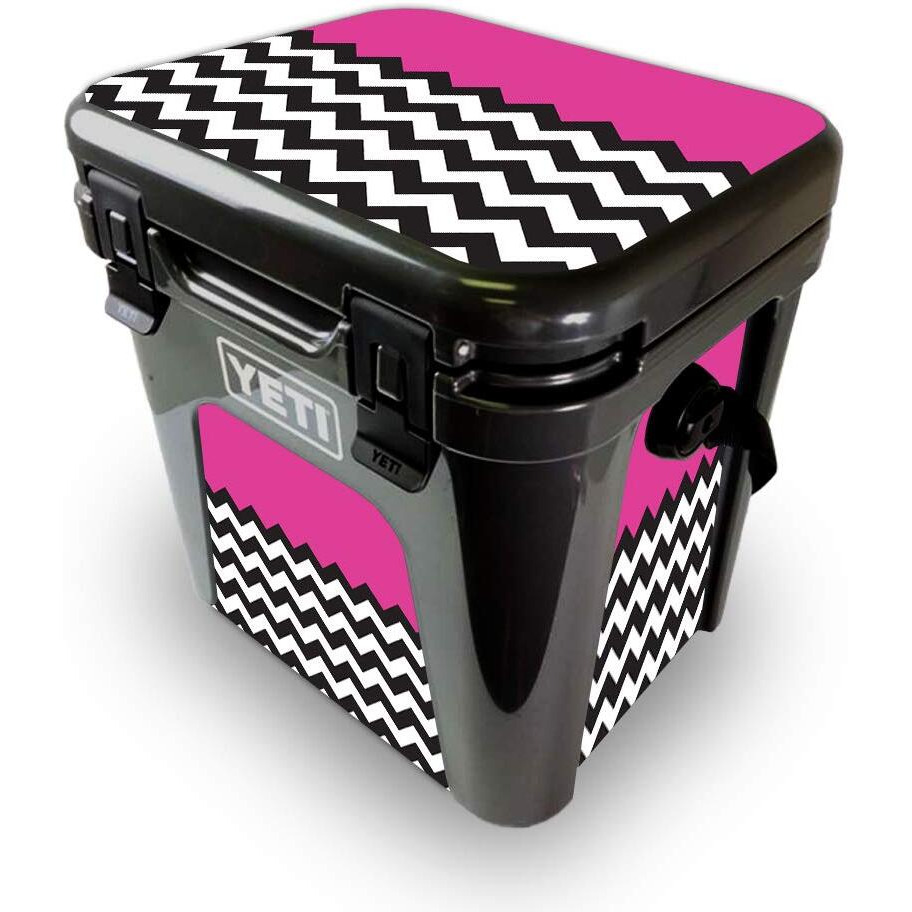MightySkins YEROAD24-Hot Pink chevron Skin for Yeti Roadie 24 Hard cooler - Hot Pink chevron