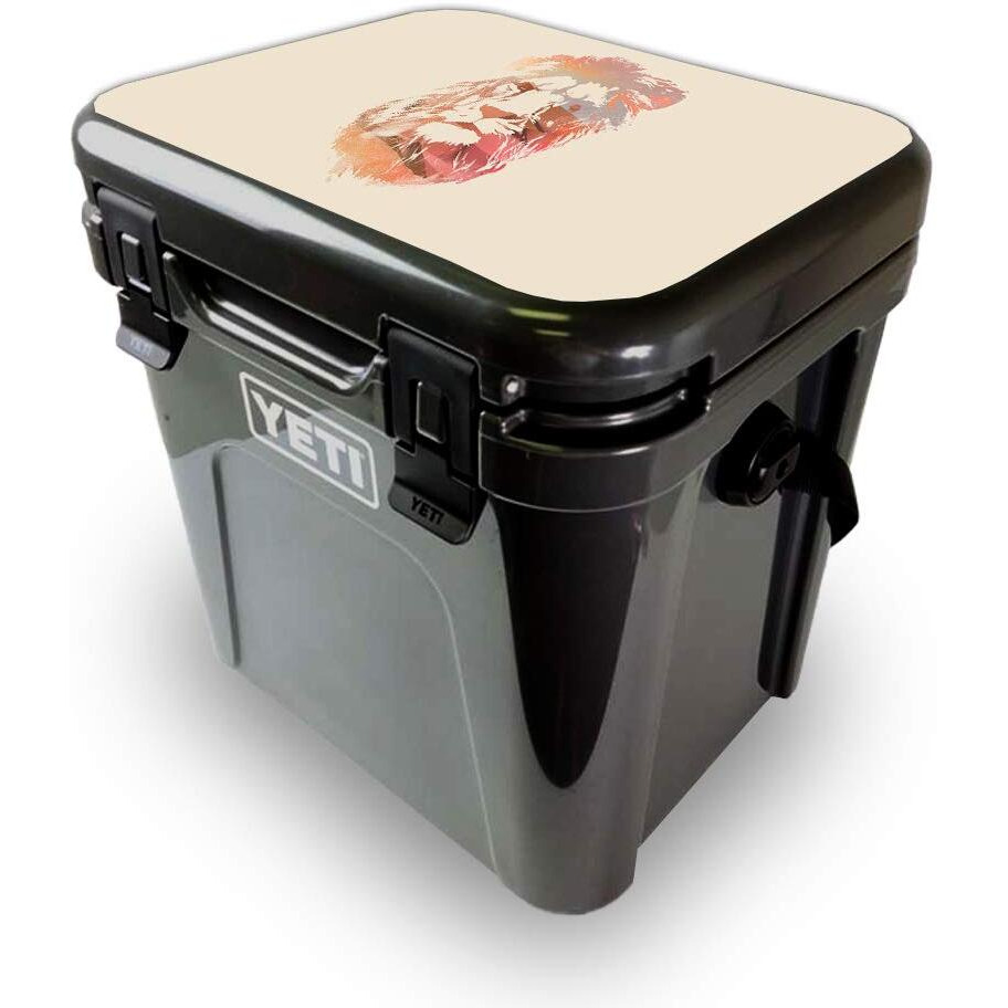 MightySkins YEROA24LID-Desert Lion Skin for Yeti Roadie 24 Hard cooler Lid - Desert Lion
